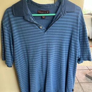 Tommy Bahama Blue Striped Polo Shirt